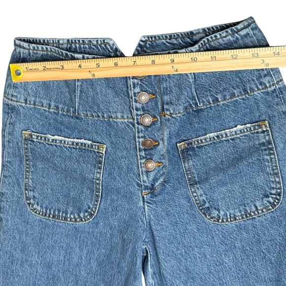 Free People High Waist Wide-Leg Cropped Jeans - Picture 6 of 9